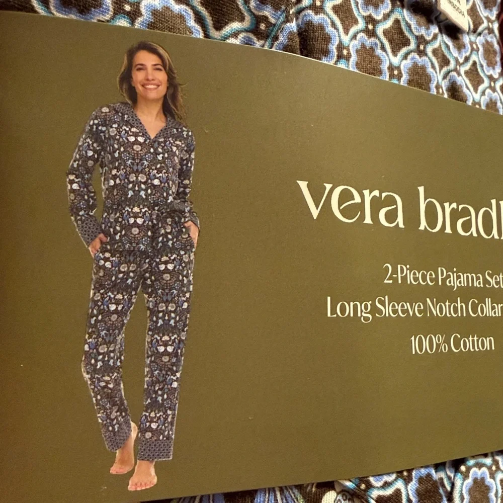 Vera Bradley 2-piece Floral Pajama Set 100% Cotton M NWT